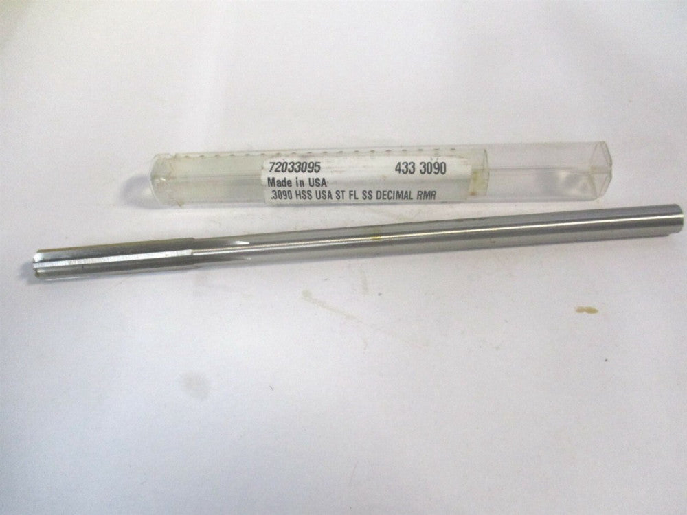 (433-0.3090) 0.309" Straight Shank Straight Flute HSS 6-Flute Chucking Reamer 