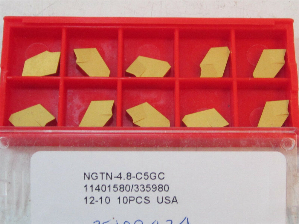 New NGTN-4.8 Carbide Cutoff Inserts .187" Width TiC/TiCN/TiN Pack Of 10 USA Made