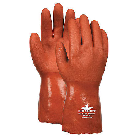 Mcr Safety 6620L Redcoat Chemical Resistant Gloves, Pvc, 10 In L, 8.00 Mil,