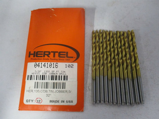 (04141016) 5/32" x 3-1/8" OAL 135° Split Point Cobalt Jobber Drill - Pack of 12