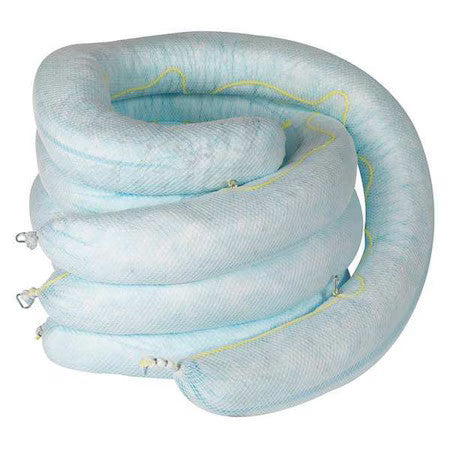 Brady Env810 Sorbent Boom, 65 Gal, 8 In X 10 Ft, Oil, Blue, 4 Pk