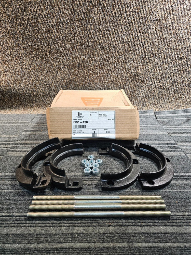 The Ford Meter Box FBC-450 4 in. Bell Joint Leak Clamp Ductile Iron, Low Alloy