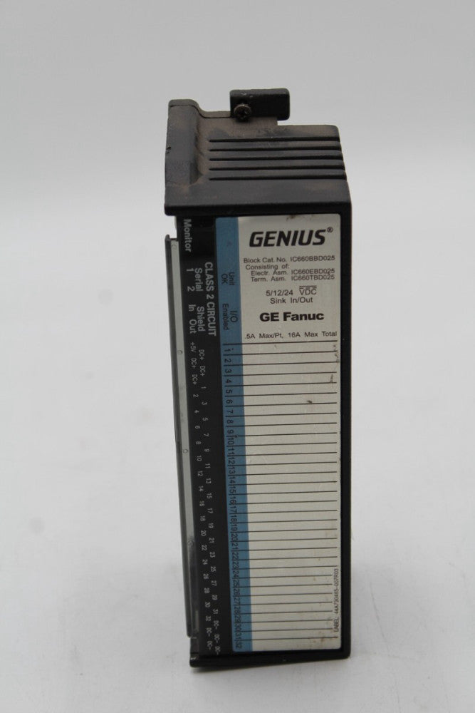 GE FANUC IC660EBD025V GENIUS ELECTR. MODULE 5/12/24VDC SNK 32 CKT