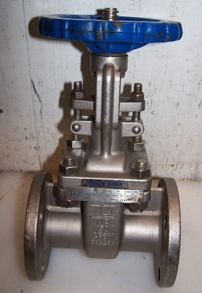 NEW TCI 1-1/2" STAINLESS STEEL GATE VALVE CF8M  CLASS 150 MOP 275 MODEL C6CE6K