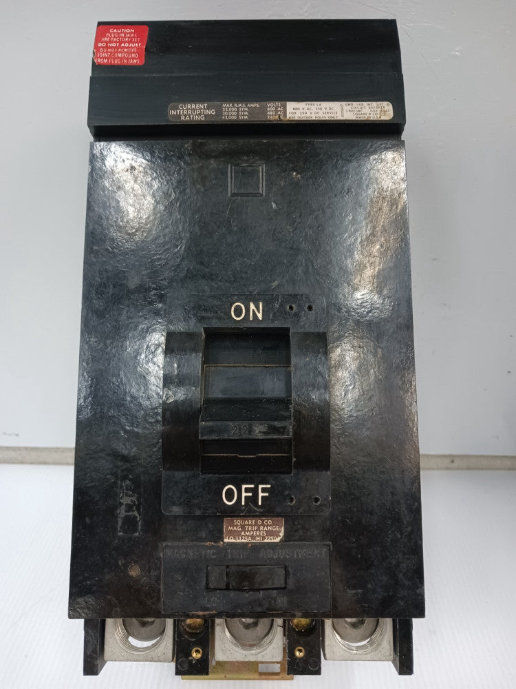 Square D 225 Amp I-Line Circuit Breaker 3 Pole 600 VAC / 250 VDC LA36225