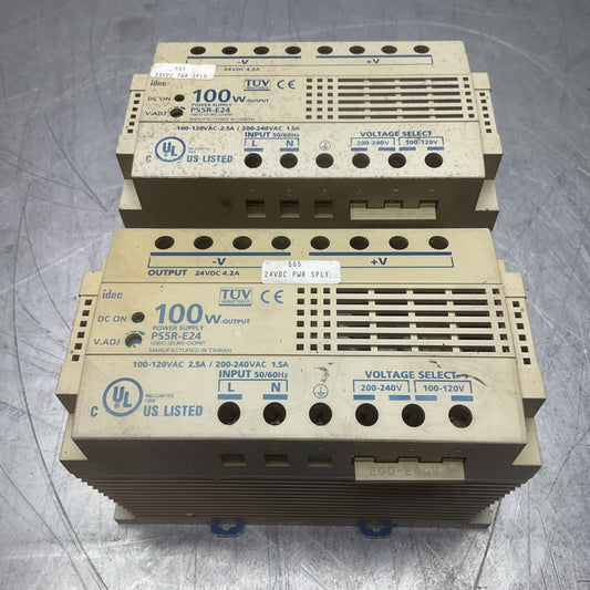 2 Pack Idec PS5R-E24 AC/DC Power Supply 4.2 Amp 24vdc DIN Mount Used