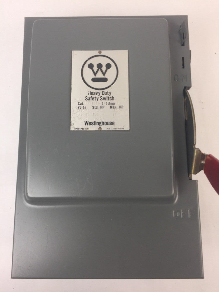 WESTINGHOUSE HF322N HEAVY DUTY FUSIBLE SAFETY SWITCH 60A 240VAC 250VDC 