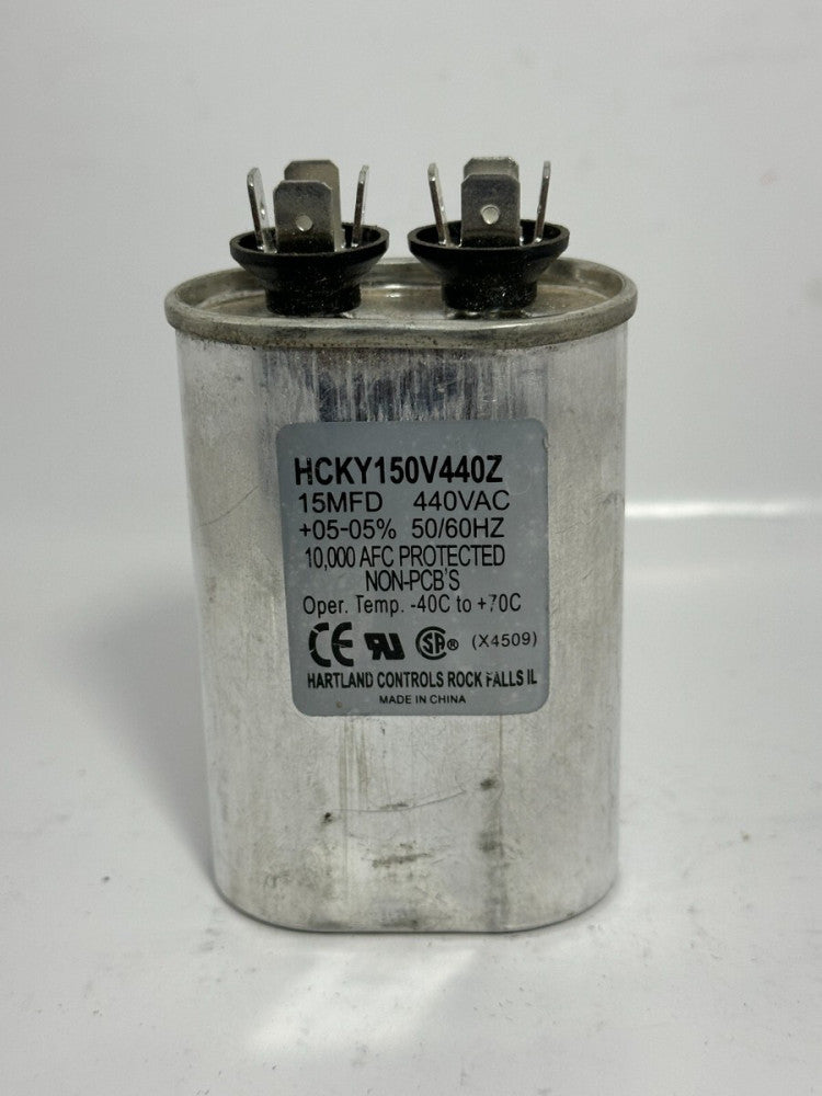 Hartland Controls HCKY150V440Z Run Capacitor 15 MFD 440VAC 50/60Hz
