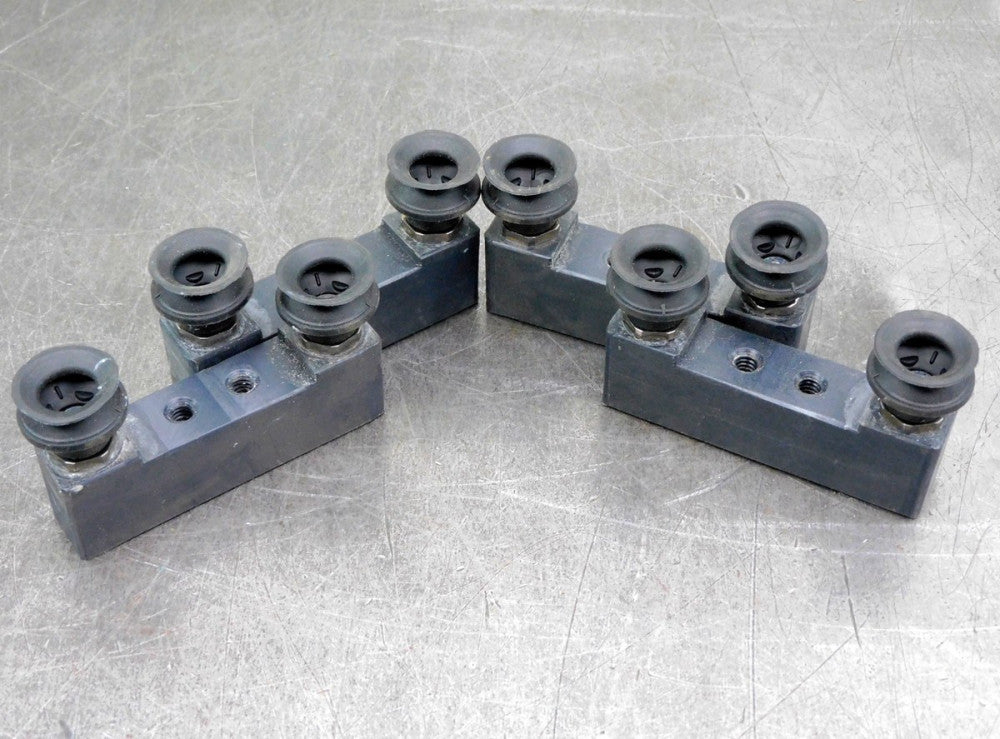Suction Cup Lift Manifold 2 Inlets 2 Outlets  1/8" NPT Lot of Four (4)