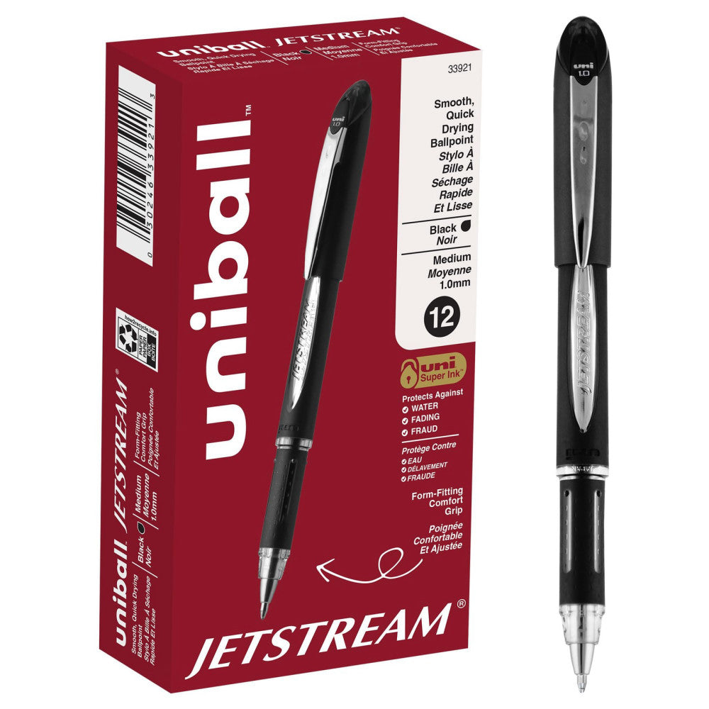 Jetstream Stick Ballpoint Pen, Bold 1 Mm, Black Ink, Black Barrel
