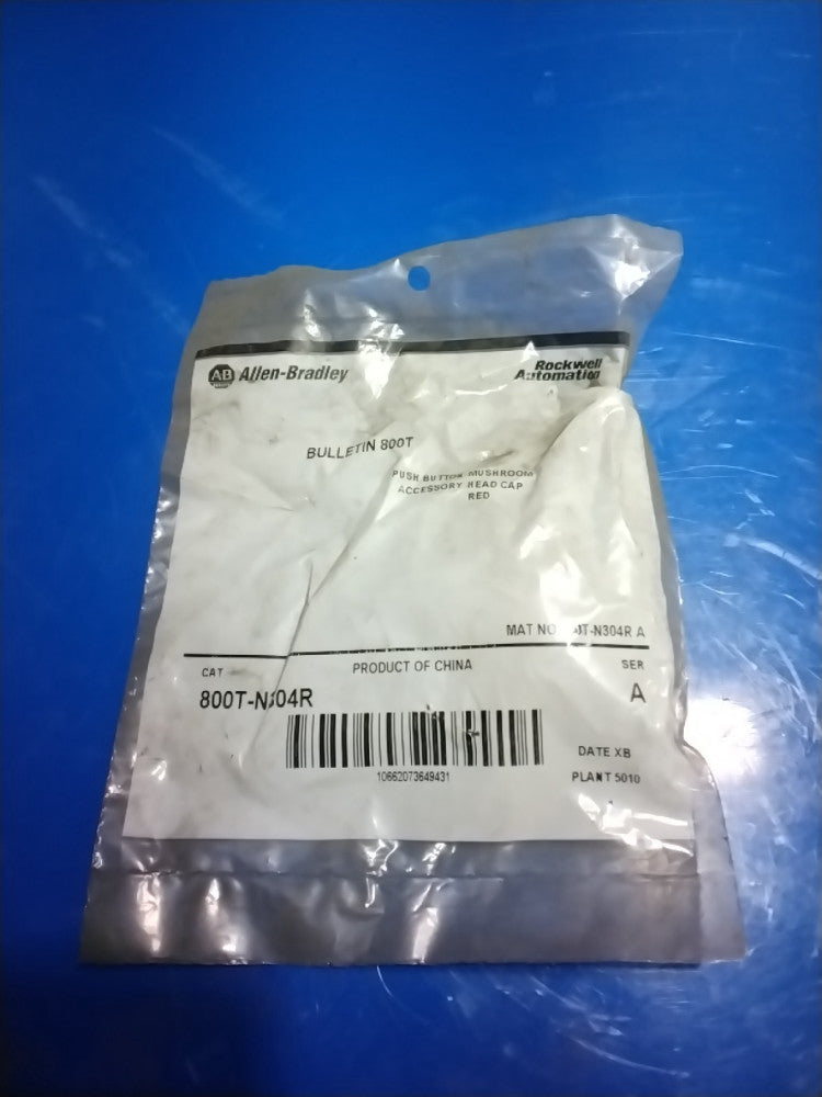 ALLEN BRADLEY 800T-N304R SER. A  PUSH BUTTON MUSHROOM ACCESSORY HEAD CAP RED