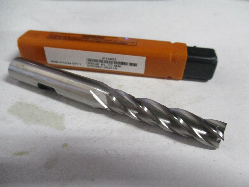 (E2040020) 5/16" x 1-3/8" x 3/8" x 3-1/8" OAL Cobalt 4 Flute Square End Mill 