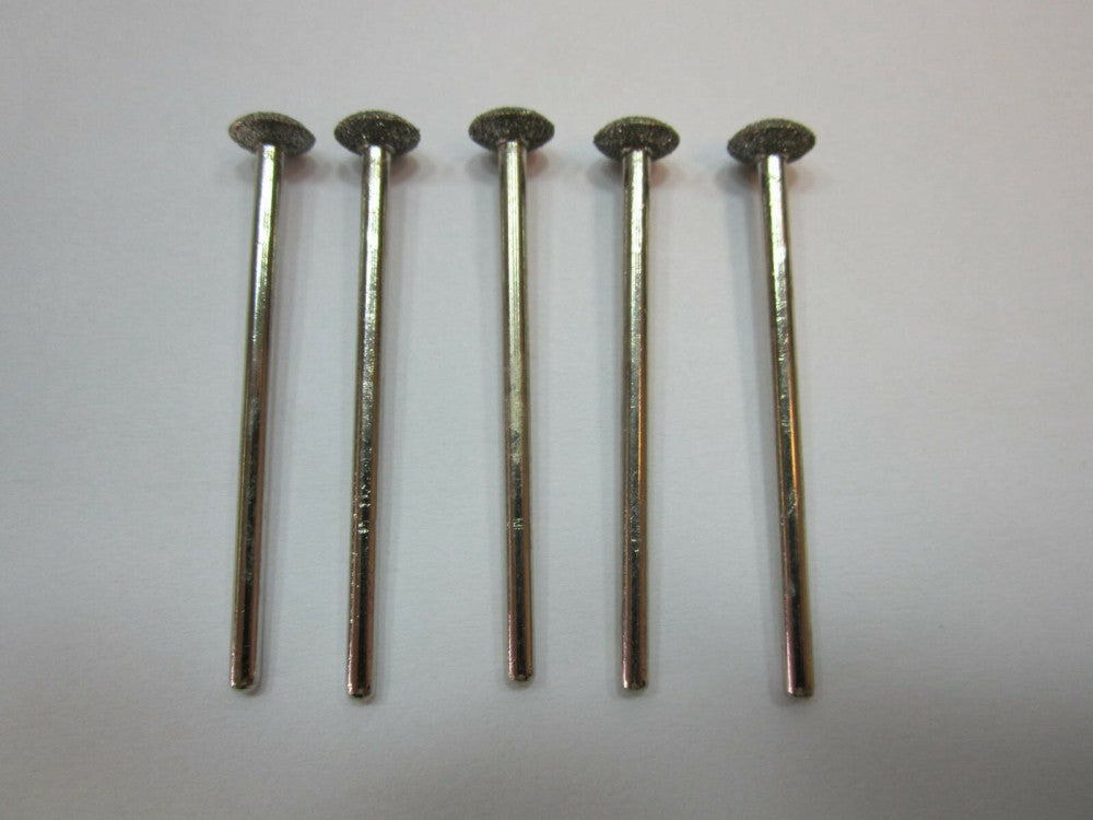 5 Pcs 9/32" Tapered Wheel Diamond Abrasive Grinding Pins with 3/32" Shanks NEW