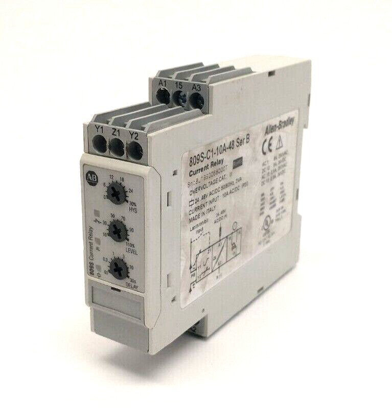 Allen Bradley 809S-C1-10A-48 Ser. B Machine Alert Current Monitoring Relay