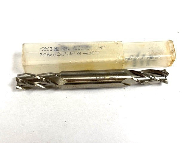 7/16" HSS 13063 L: 2.381 DOUBLE-ENDED END MILL