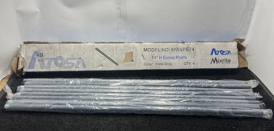 (QTY 4) Mixrite By Atosa MWSPE74 74" Epoxy Posts ONLY, Slate Gray