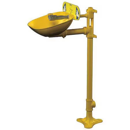 Bradley S19214ew Plumbed Eyewash, Floor Mount, Plumbed, 41 1/2 In H., 15 1/2 In