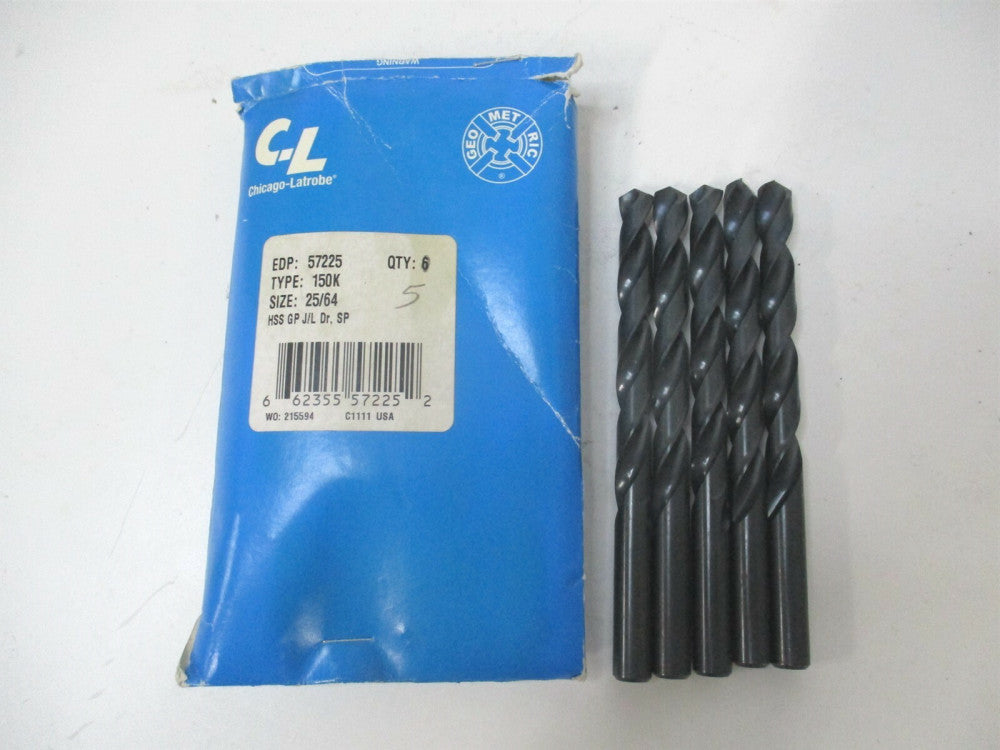 Chicago-Latrobe (57225) 0.3906 x 3.7500 x 5.1250 OAL HSS #150K Drill Bit - Qty 5