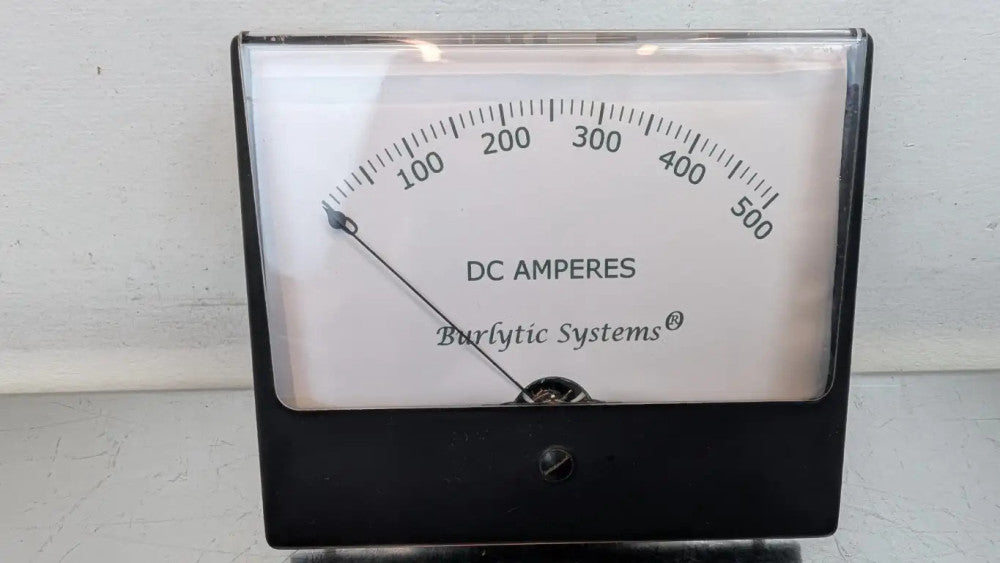 Simpson 1329 DC Amperes Meter 918-3450 06470 0-500A Burlytic Systems 4-1/2" x 4"