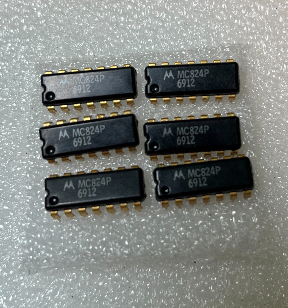 6pcs Motorola MC824P Quad 2-Input NOR Gates, 14-Pin DIP