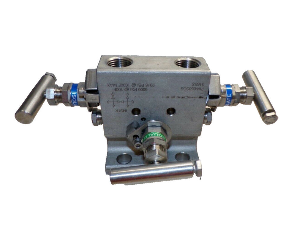 PGI 1/2" NPT 316 STAINLESS STEEL VALVE MANIFOLD 6000 PSI @ 100ºF  PM-650SCG
