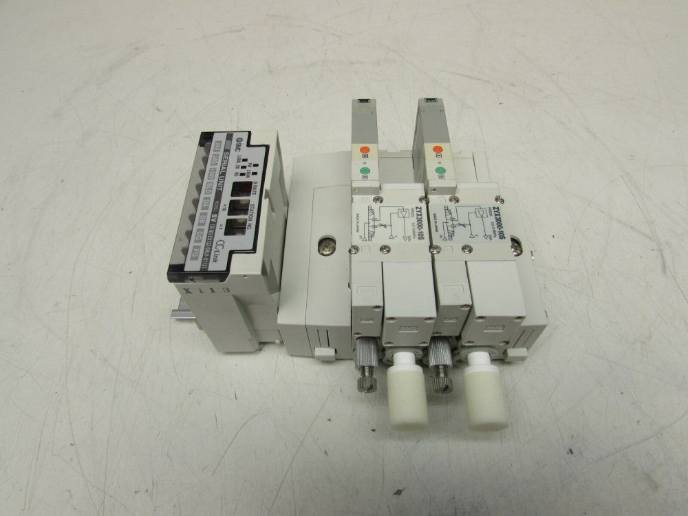 SMC PNEUMATIC MANIFOLD , W/ EX120-SMJI & 2/ ZYX3000-10S, NEW! MAKE OFFER!