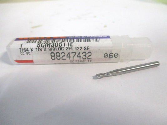 (750146) 7/64" x 3/8" x 1/8" x 1-1/2" OAL Solid Carbide 2 Flute Square End Mill 