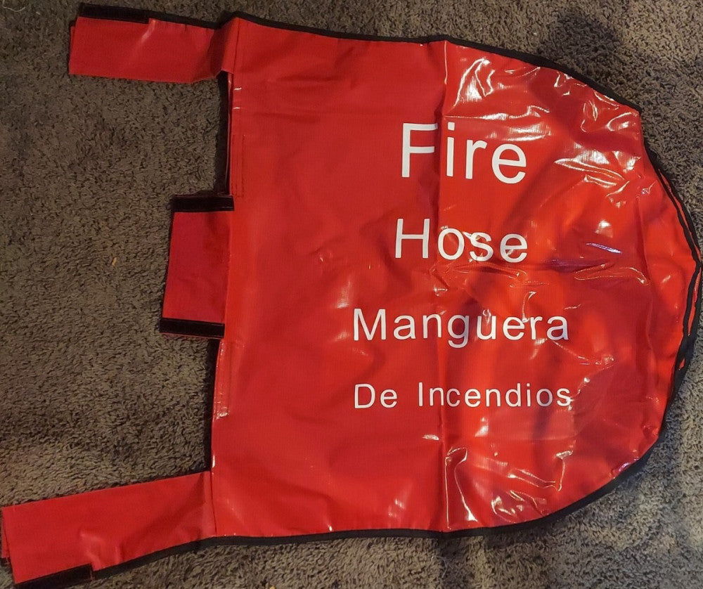 FHRC15RD Red 1-1/2" Swing Type Hose Storage Reel Cover. Bilingual. 27"x 27"x 7"