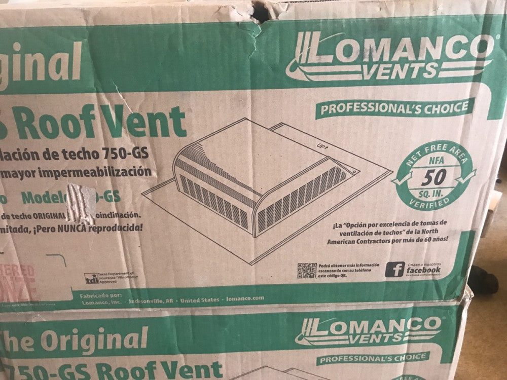 Lomanco Static Roof Vent, Slant Back,WEATHERED BRONZE ‑750‑GS,  6 VENTS