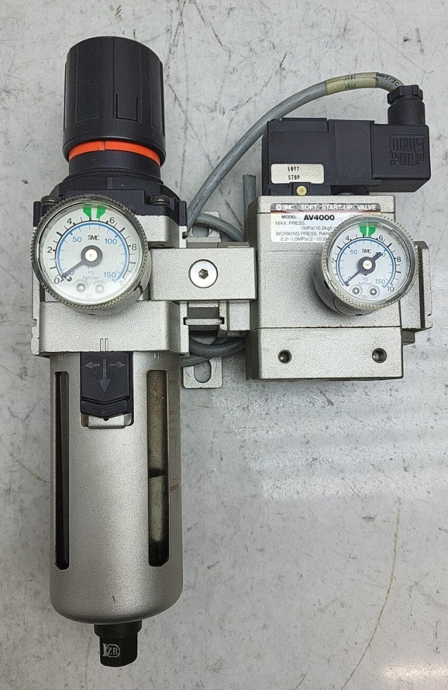 Smc AW4000 Filter Regulator AV4000 Soft Start Up Valve 0-150 Psi