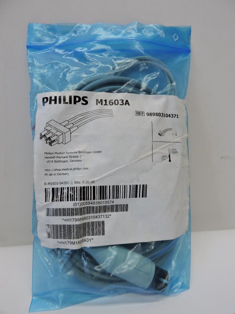Philips M1603A ECG Leadwire Shielded 3 lead Grabbers safety AAMI 3-lead NEW