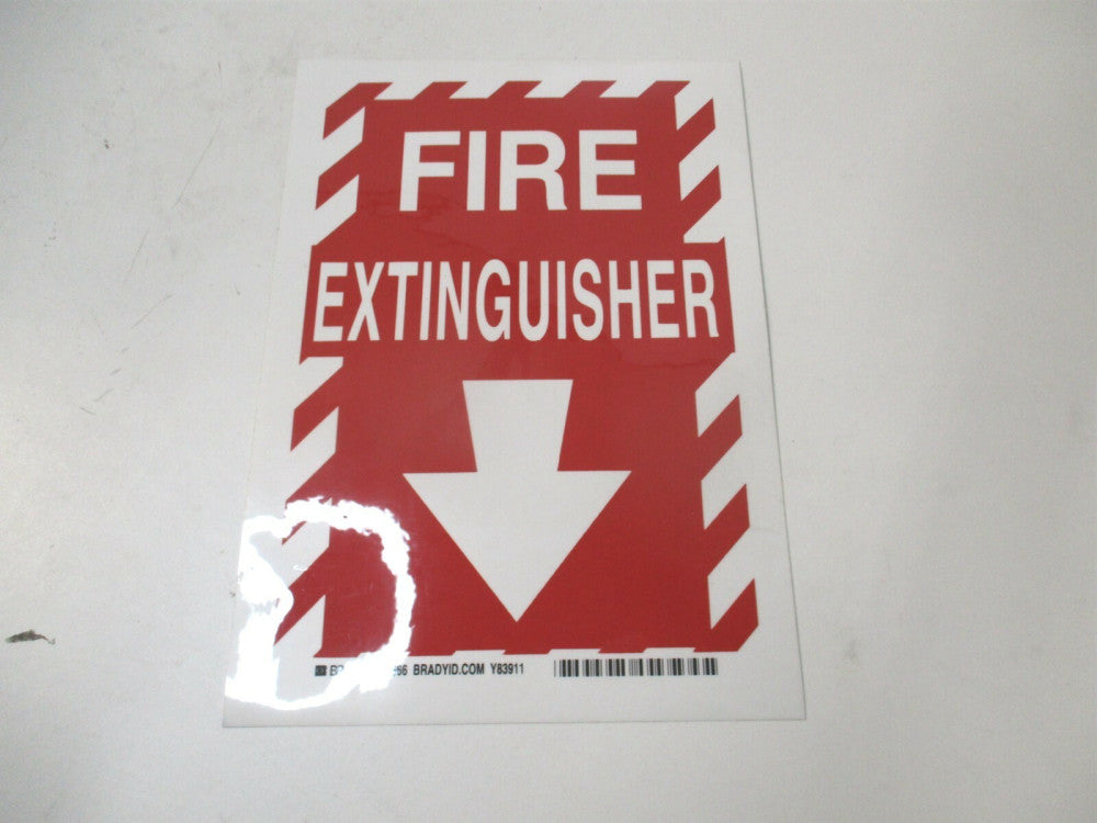 Brady (60566) 7" x 10" Fire Extinguisher Red, White Rectangle Safety Sign