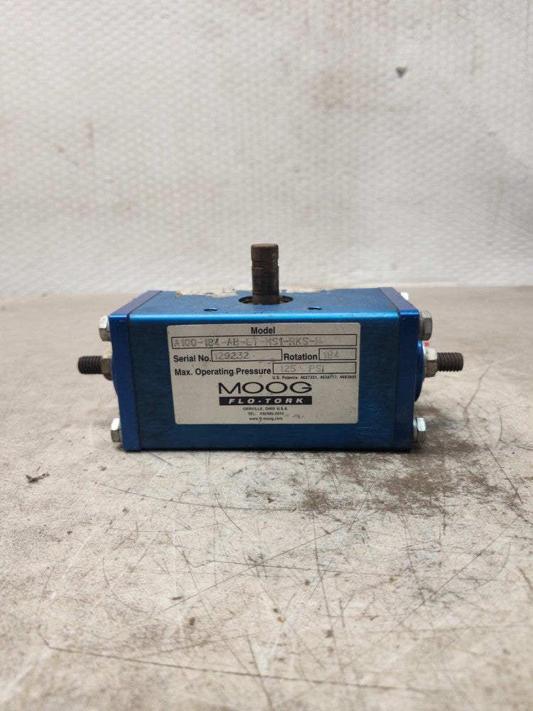 NEW NO BOX MOOG FLO-TORK PNEUMATIC ROTARY ACTUATOR A100-184-AB-ET-MS1-RKS-N