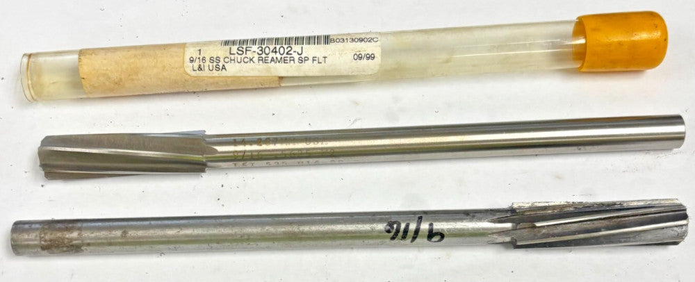ASSORTED REAMERS LOT OF 2 9/16" DIAMETER SPIRAL-CYLNIDRICAL 535.5626