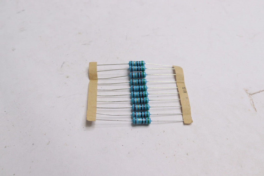 (10-Pk) Metal Film Resistor 51R 1/4 W 250 V 1% 51 Ohm RES-51R