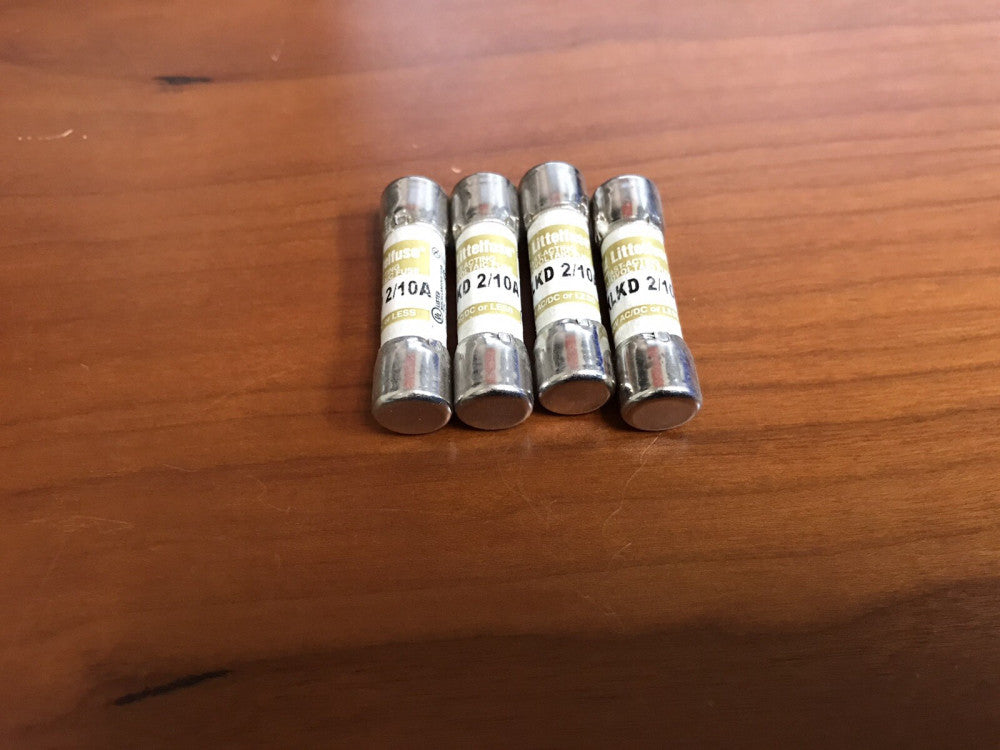 (Lot of 4) Littelfuse KLKD 2/10A Class CC Fuse 2/10A 600Vac