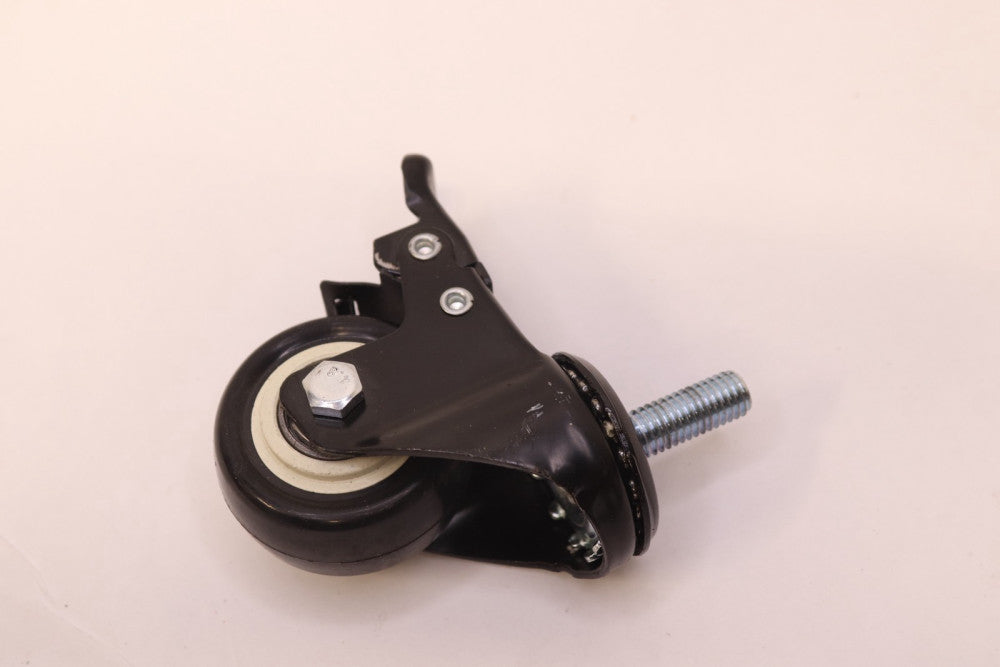 Swivel Caster with Brake Rubber 23.8 x 49.6mm x M10-1.50-24.40mm Post