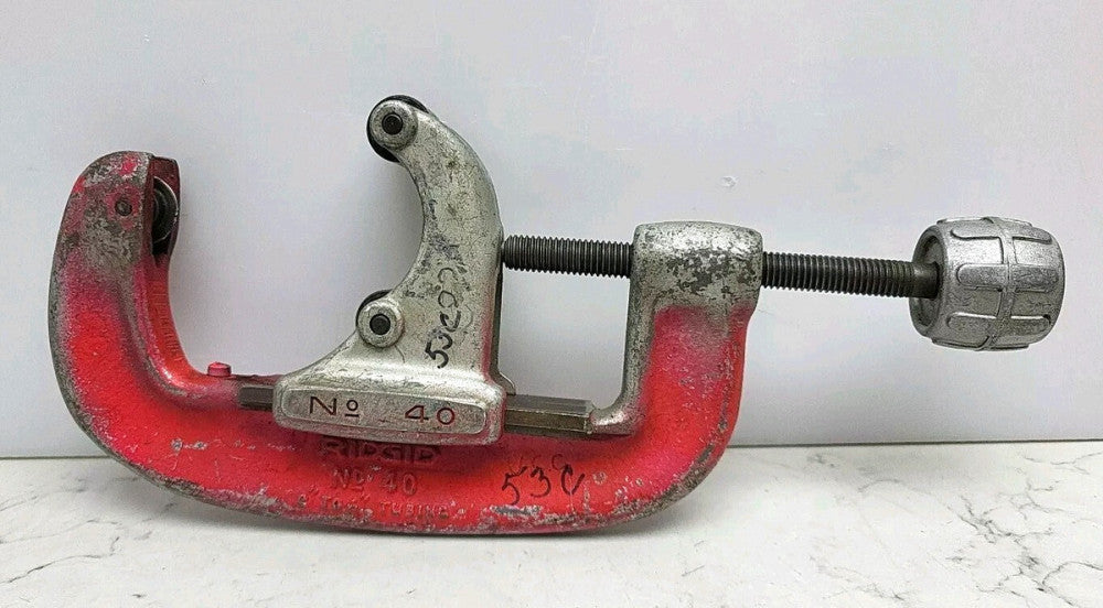 Ridgid No 40 Adjustable Tubing Cutter 2" to 4" Used See Pictures