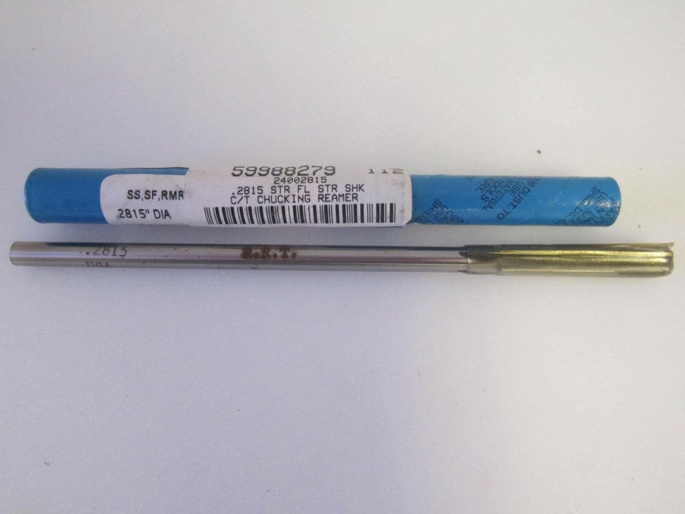 .2815" 1-1/4 Flute L RH High Speed Steel Straight Shank/Flute Chucking Reamer