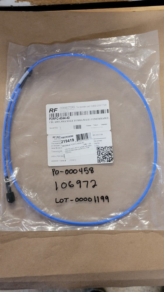 RF Connectors P2RFC-4044-40 40" SF141 Jumper SMA Male to SMA Male