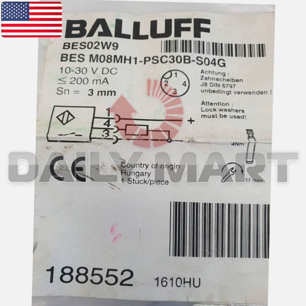 For BALLUFF BES02W9 BES M08MH1-PSC30B-S04G Proximity Sensor Switch - US Stock