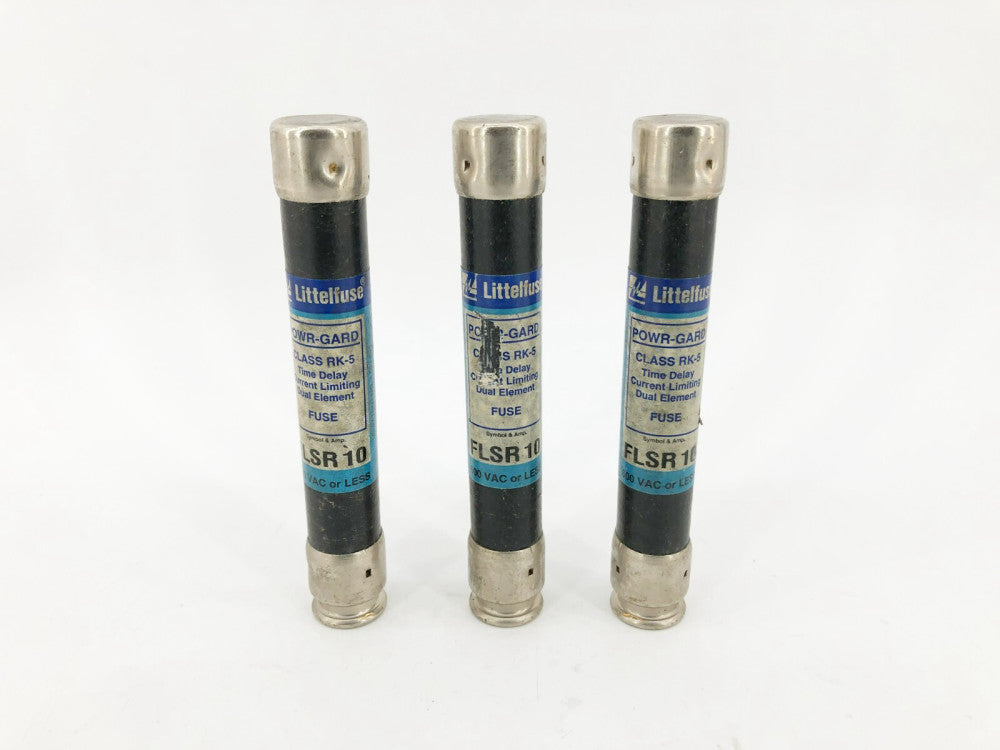 Lot of 3 New Littelfuse FLSR10 Time-Delay Fuses 10A 600VAC RK5