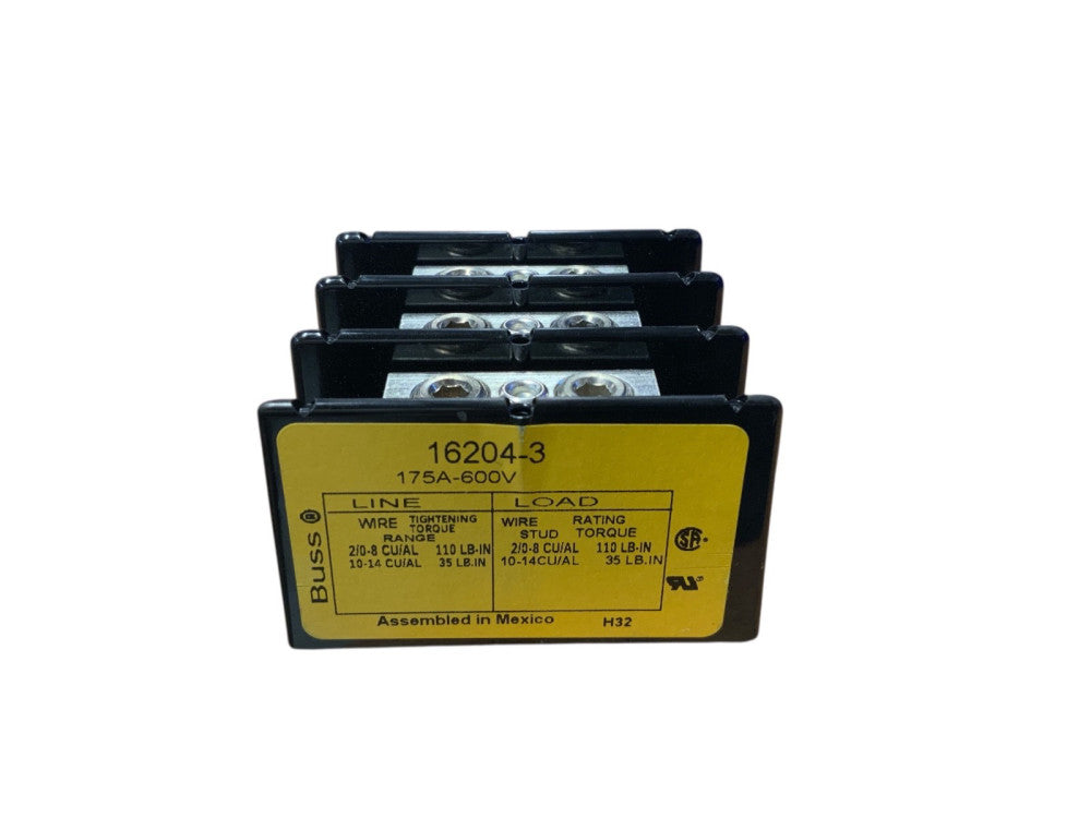 Buss 16204-3 Power Splice Block 3 Pole 175 A 600 V