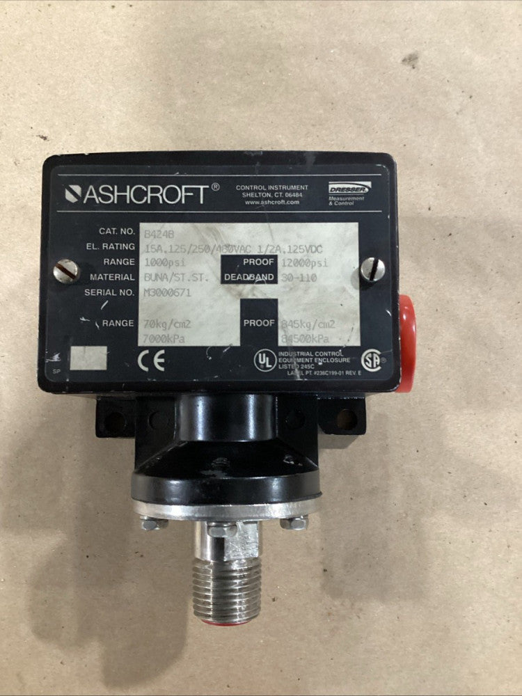 (NEW) B424B 1000 PSI ASHCROFT PRESSURE SWITCH