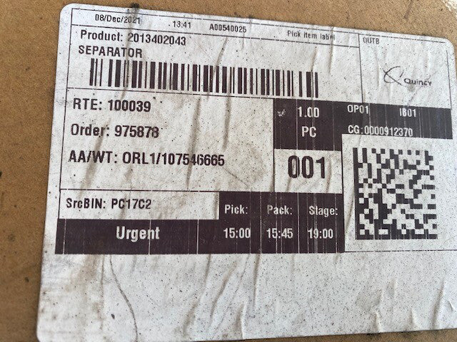 Genuine Quincy 2013402043, Separator Element