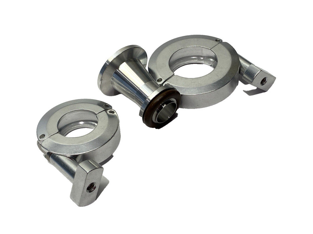 Aluminum Flanged O-Ring Conical Reducer 40mmx30mm Flange 22mm x 16mm ID w/Clamps