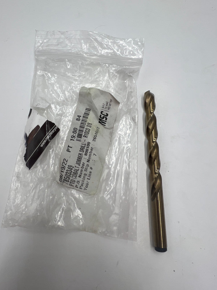 MSC 78503349 Jobber Length Drill Bit: 3/8″ (0.3750) Dia, 135 deg, Cobalt