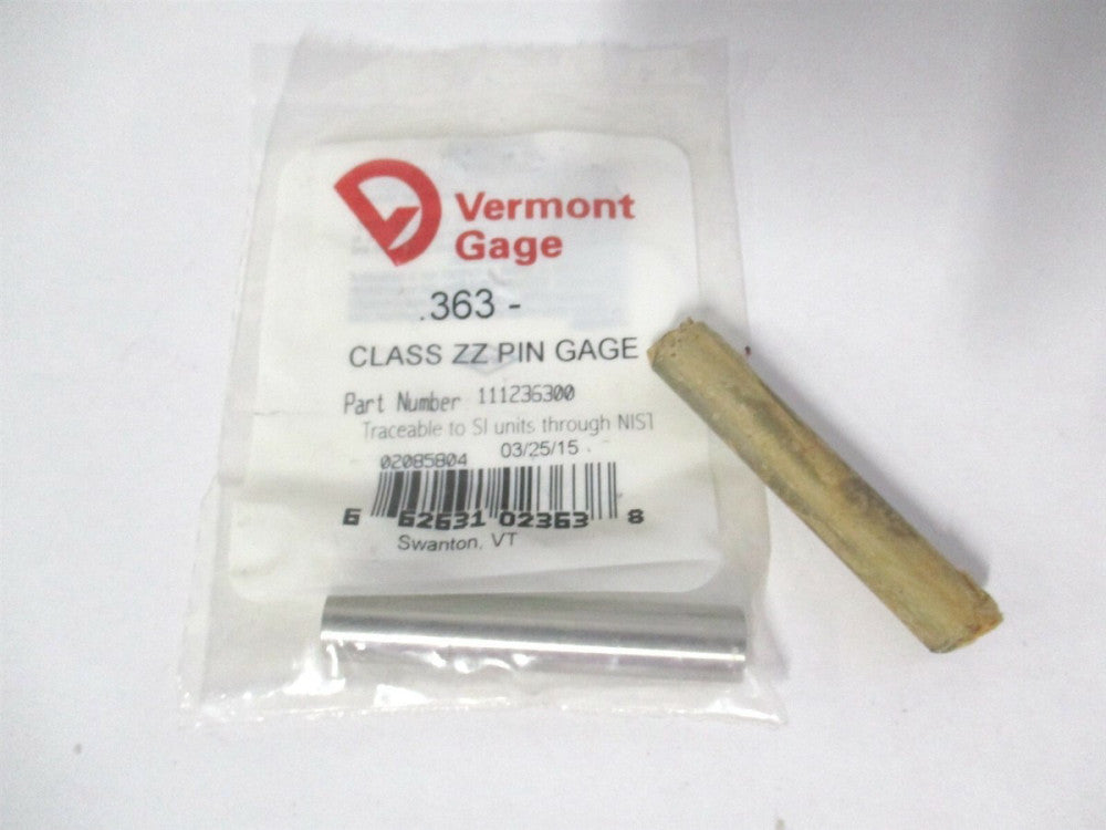 Vermont Gage (111236300) 0.363" Diam Class ZZ Minus Plug & Pin Gage - Lot of 2