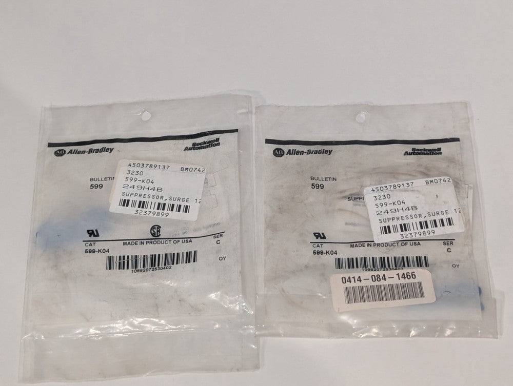 Lot of 2: Allen-Bradley 599-K04 Bulletin 599 surge suppressors Ser C Made in USA