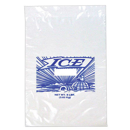 Zoro Select 55Nk57 Printed Ice Bags,8 Lb,20 In,Pk1000